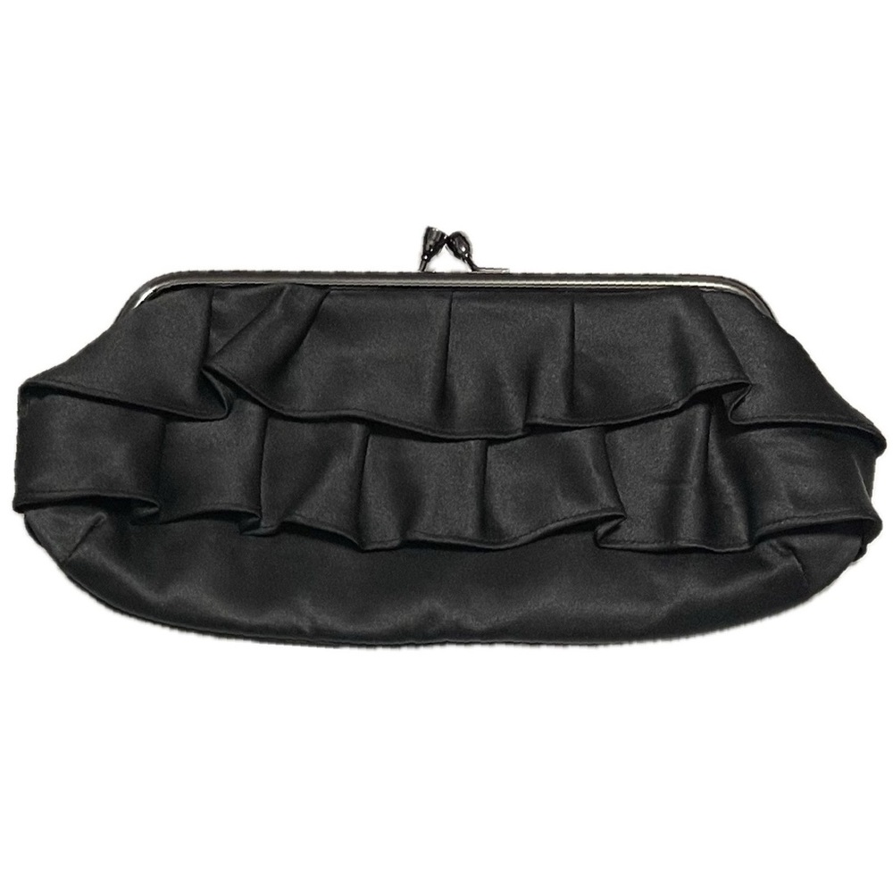 Hollywould for Target Black Tiered Ruffle Purse Clutch